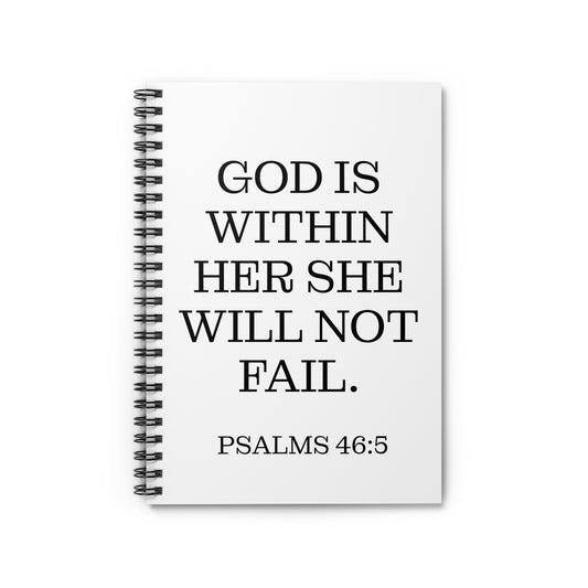 God Is Within Her She Will Not Fail - Notebook